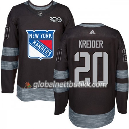 New York Rangers Hockeydrakt Chris Kreider 20 1917-2017 100th Anniversary Svart Adidas Authentic - Herre
